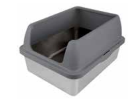 ALL FOR PAWS - Enclosed Stainless Steel Litter Box/Bac à litière fermé en acier inoxydable