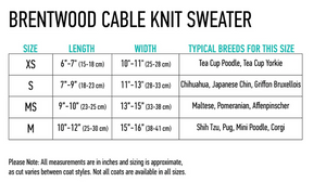 Shedrow K9 - Brentwood Cable Knit Dog Sweater/Pull pour chien en maille torsadée Brentwood (2025/26)