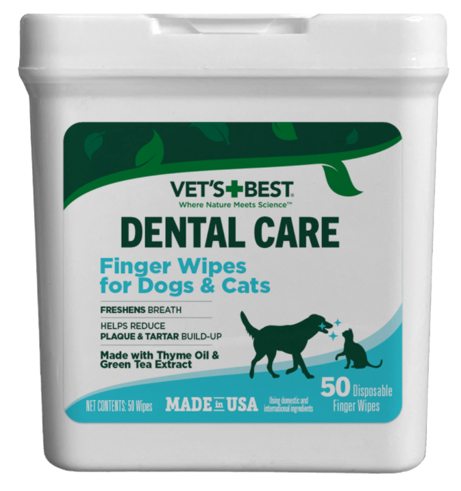 Vets Best® - Dental Finger Wipes/Lingettes dentaires pour les doigts (50)