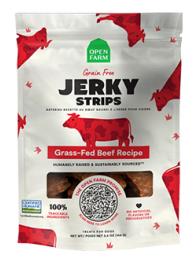 Open Farm® Grain Free Jerky Strips Dog Treat/Friandises pour chien Jerky Strips sans céréales 5.6oz