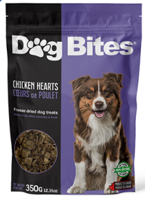 Dog Bites - Freeze Dried Chicken Hearts/Cœurs de poulet lyophilisés