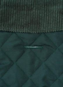 Hackett x Hugo & Hudson - Forest Green Quilted Dog Jacket/Veste matelassée pour chien vert forêt