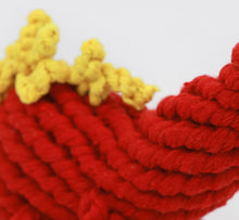 Load image into Gallery viewer, Knotty Pawz - Handmade Sustainable Red Dinosaur Rope Toys/Jouets en corde de dinosaure rouge durables faits à la main
