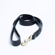 Load image into Gallery viewer, Angel Leather Braided Leash DBL Handle (6&#39; X 1&quot;)
