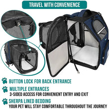 Load image into Gallery viewer, Expandable 3-Way Entry Pet Carrier Backpack/Sac à dos de transport pour animaux de compagnie extensible à 3 entrées
