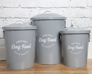 Andreas Grey Pet Food Storage Canisters