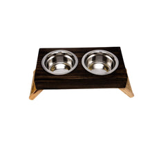 Load image into Gallery viewer, Eco-Friendly Elevated Dog Wood Feeder in Brown Finish/Mangeoire surélevée écologique en bois pour chien, fini brun
