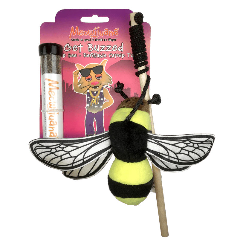Meowijuana - Get Buzzed Bee with Wand Cat Toy w/Catnip