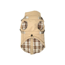 Charger l'image dans la galerie, DOGGIE-Q - Coat with Plaid Lining and Harness/Manteau avec doublure à carreaux et harnais
