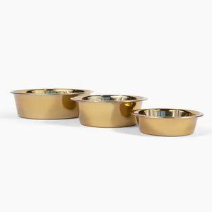 Jojo Modern Pets - Durable Gold Stainless Steel Heavy Dog Bowl/Gamelle lourde pour chien en acier inoxydable doré durable