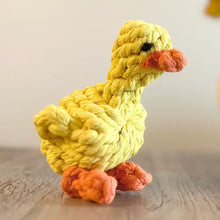 Load image into Gallery viewer, Monli - Handmade Yellow Duck Rope Toy/Jouet en corde en forme de canard jaune fait main
