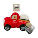 Tall Tails Plush Red Truck w/Snowball Squeaker Dog Toy