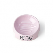 PetRageous® Meow Inverted Bowl 5" Cat Bowl - Pink
