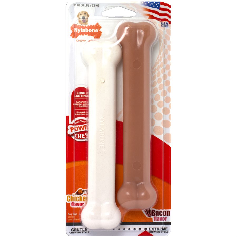 Nylabone Power Chew Twin Pack (Bacon & Chicken)