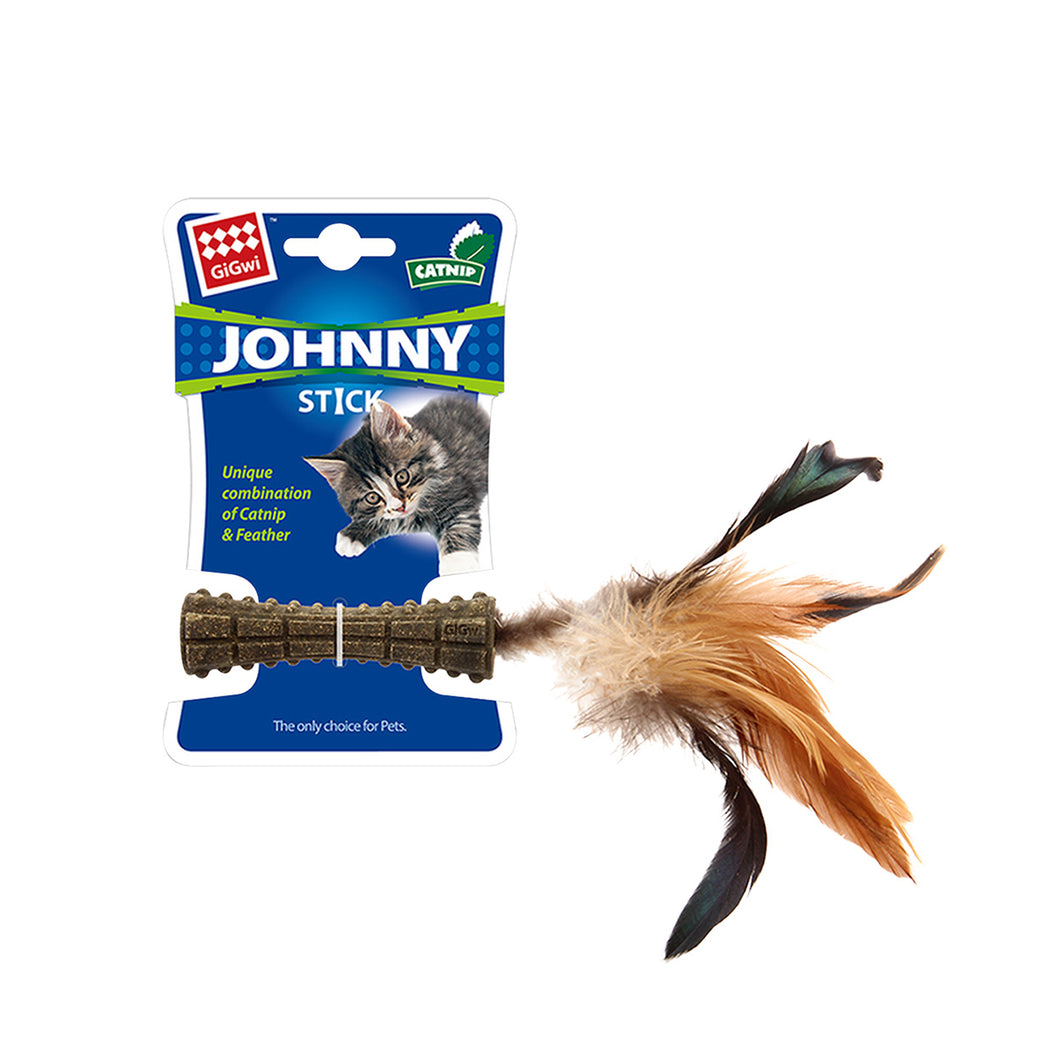 GiGwi Johnny Stick - Catnip - Natural Feather - Beige