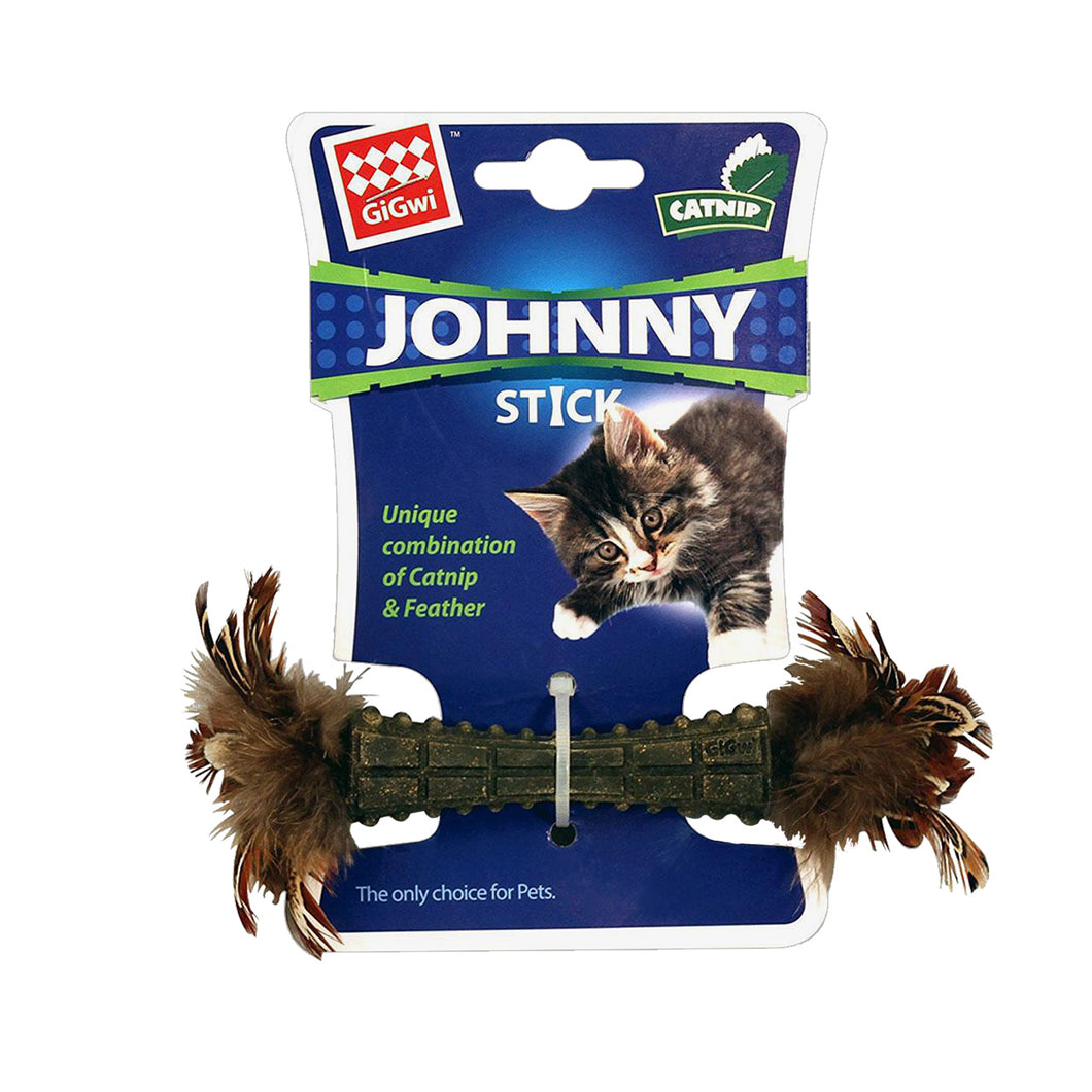 GiGwi Johnny Stick - Catnip - Double Side Natural Feather - Beige