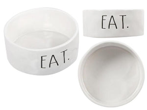 Farmhouse Modern Ceramic Pet Dish, Eat