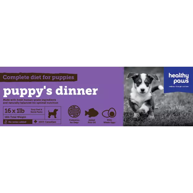 Healthy Paws - Big Box Puppy's Dinner 16x1lb