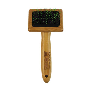 Bamboo Groom - Soft Slicker Brush with Stainless Steel Pins & Comfort Tips
