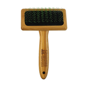 Bamboo Groom - Soft Slicker Brush with Stainless Steel Pins & Comfort Tips