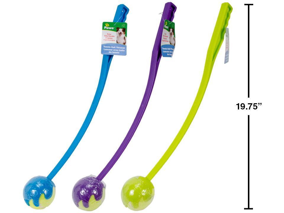 PAWS -Tennis Ball Thrower w/easy grip handle (assorted colours)