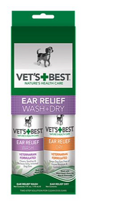 Vet's Best Ear Relief Wash & Dry (2pk)