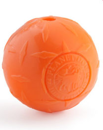 Planet Dog© Orbee-Tuff Diamond Plate Ball Dog Toy Orange Small