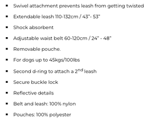 GF Pet - Waist Belt & Bungee Dog Leash