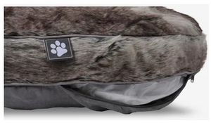 Round Faux-Fur Reversible 36" Dog Bed