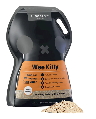 Wee kitty shop clumping corn litter