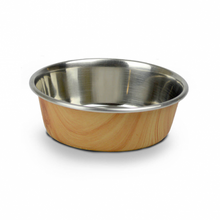 Load image into Gallery viewer, OurPets Stainless Steel Dog Bowls - Wood Grain Collection
