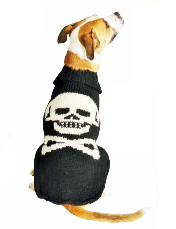Chilly Dog Black Skull Sweater