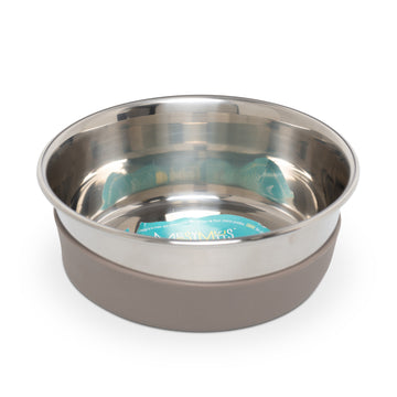 Messy Mutts Heavy Gauge Stainless Steel Bowl with Non-Slip Removable Base